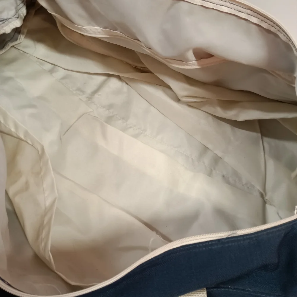 Vintage West Marine Navy/White Nylon Sailing Duffle Bag